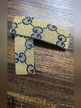 GG Collection Yellow and Navy Pattern Hair Clip Set